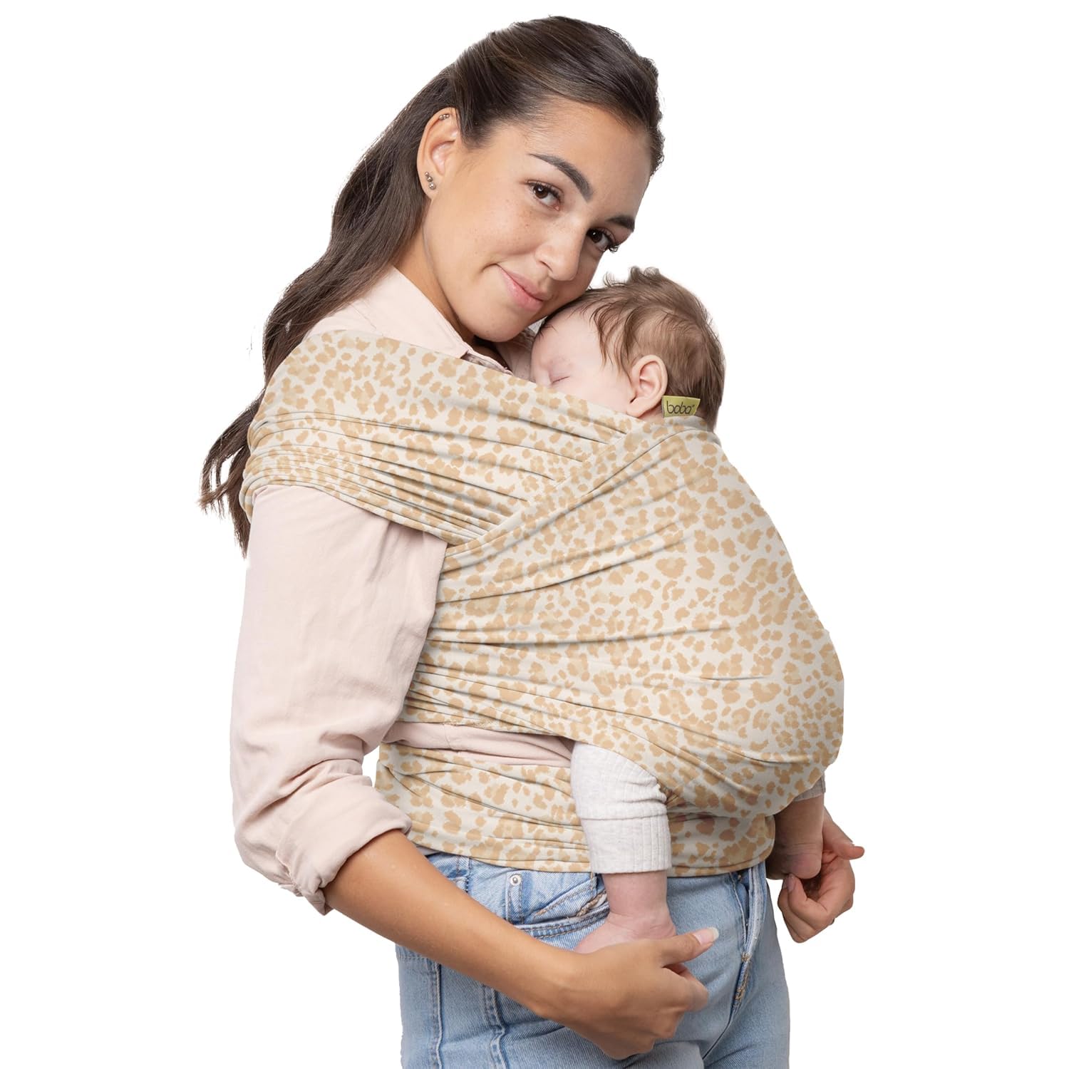 Buy now Boba Baby Wrap Carrier – Original Baby Sling Carrier for Newborns (7–35 lbs), Soft, Secure, Hands-Free & Ergonomic, Ideal for Comfortable Bonding, New Parents (Grey) Cotton Sand Leopard at indiglob india