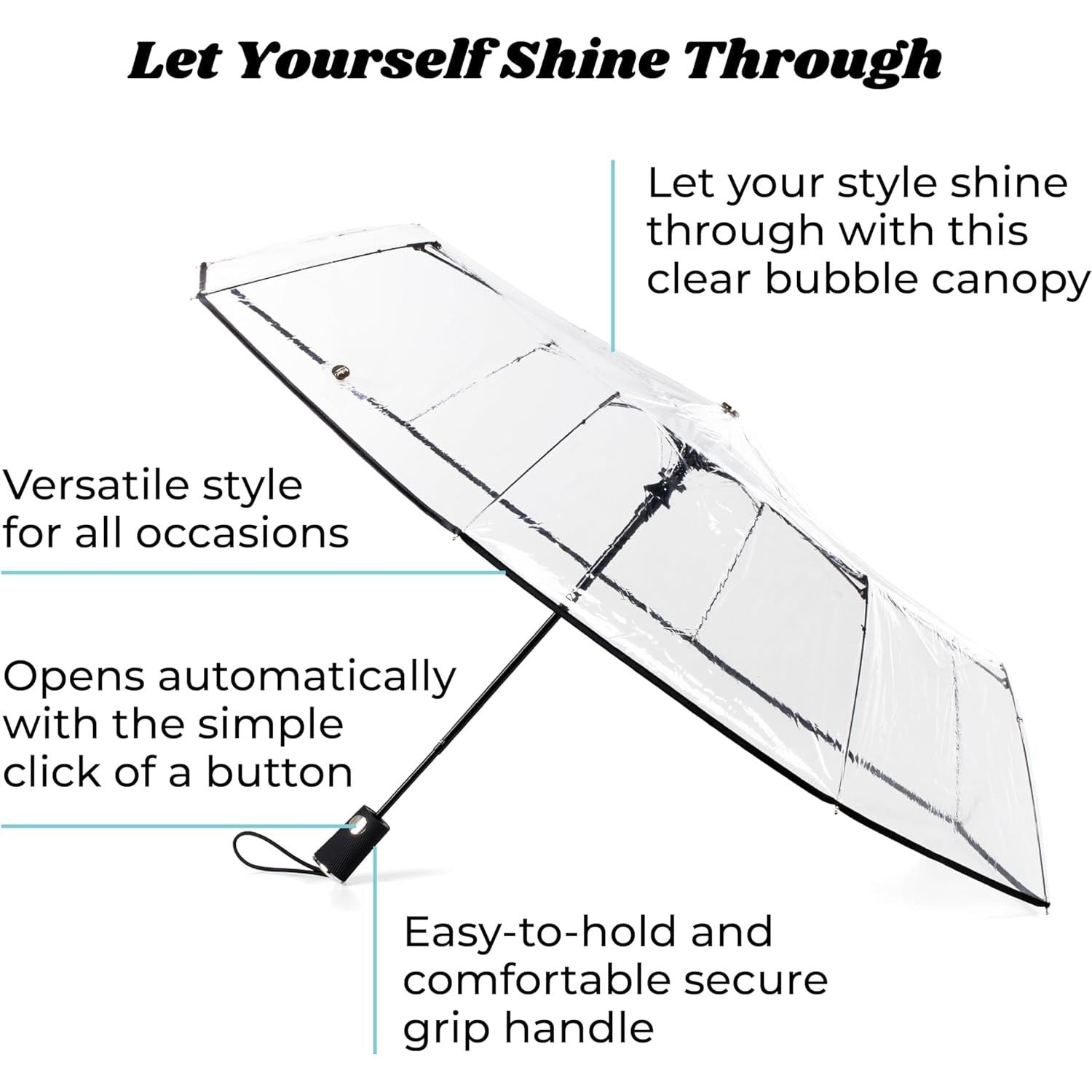 Buy now Ultra Clear Folding Umbrella with Auto Open Technology at indiglob india