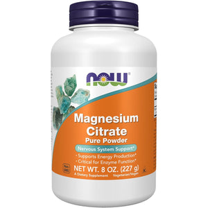 NOW Foods Supplements, Magnesium Citrate Pure Powder, Enzyme Function*, Nervous System Support*, 8-Ounce