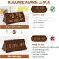 Kogonee Wooden Digital Alarm Clock, 0-100% Dimmer, 2 Alarm Settings, Weekday/Everyday Mode, 9 Mins Snooze, 12/24H, Temperature and Date Display for Office, Travel, Bedroom Alarm Clock (Brown)