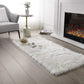 SERISSA Soft Fluffy Rug Grey Faux Sheepskin Fur Rug Shaggy Couch Cover for Bedroom Living Room Runner, 2x6 Feet