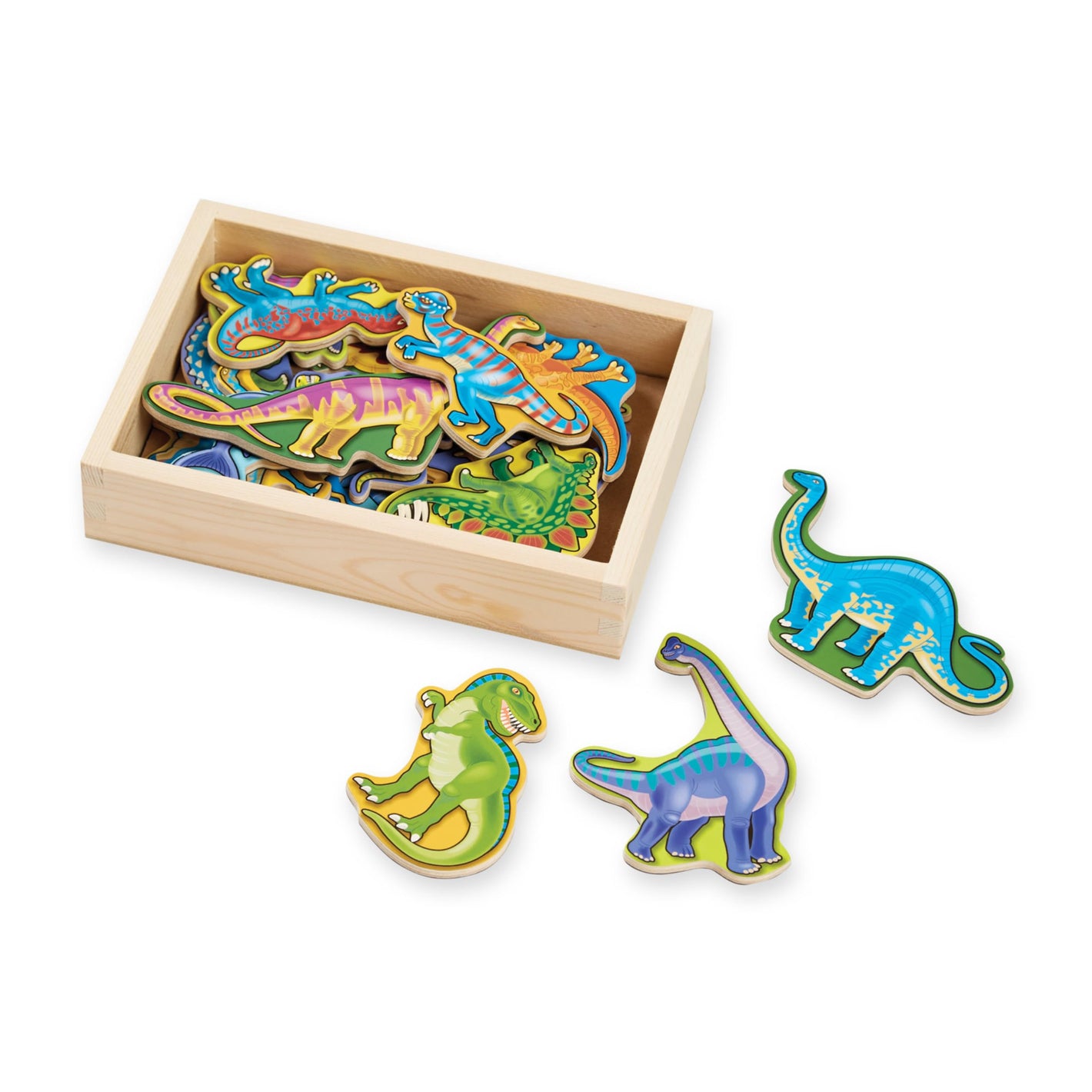 Buy now Melissa & Doug Magnetic Wooden Dinosaurs in a Wooden Storage Box (20 pcs) at indiglob india