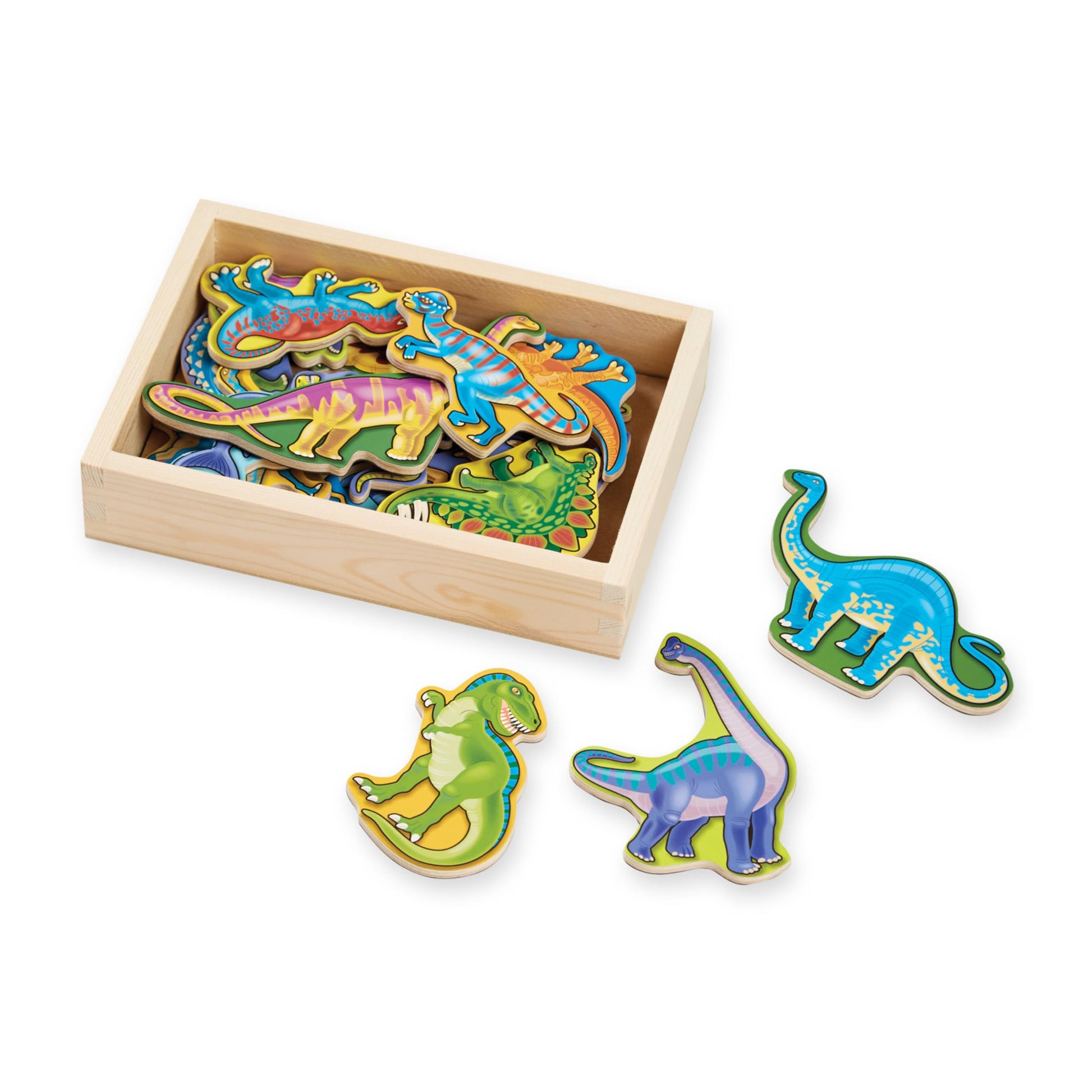 Buy now Melissa & Doug Magnetic Wooden Dinosaurs in a Wooden Storage Box (20 pcs) at indiglob india