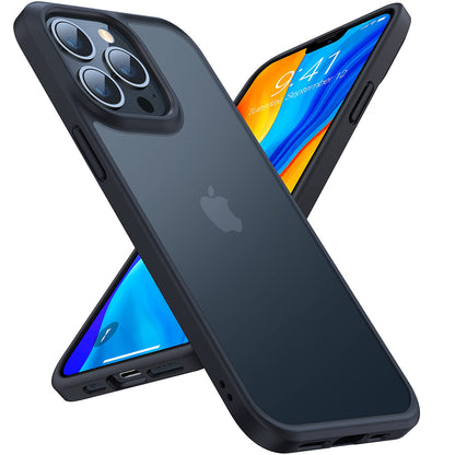Buy now TORRAS Tough Shockproof for iPhone 13 Pro Case, [Military-Grade Drop Tested] Ultra-Durable Matte Hard PC Back with Soft Silicone Edge Slim Protective for iPhone 13 Pro Phone Case,Translucent Black at indiglob india