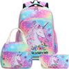 BTOOP Girls Backpack Kids Boys Elementary Bookbag Girly School Bag with Insulated Lunch Tote and Pencil Pouch - A-tie Dye Galaxy - 3 Pieces