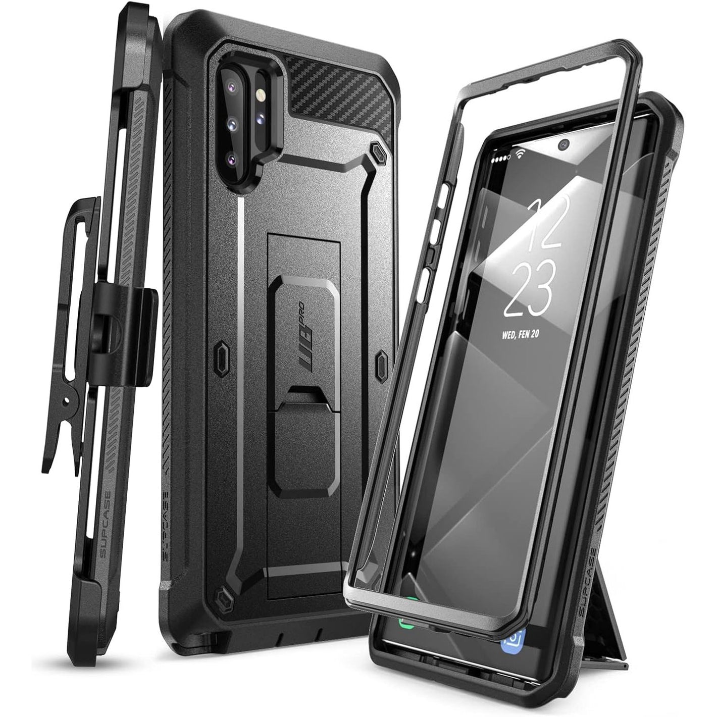 SUPCASE for Samsung Galaxy Note 10 Plus/Note 10 Plus 5G Case (Unicorn Beetle Pro), [Built-in Stand & Belt Clip] Full-Body Rugged Phone Case Without Screen Protector for Galaxy Note 10 Plus, Black