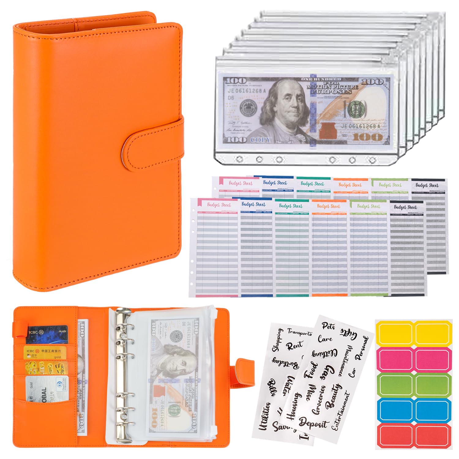 Buy now NICOOTHBudget Binder Cash Envelopes A6 Money Saving Binder with Zipper envelopes (Purple) at indiglob india