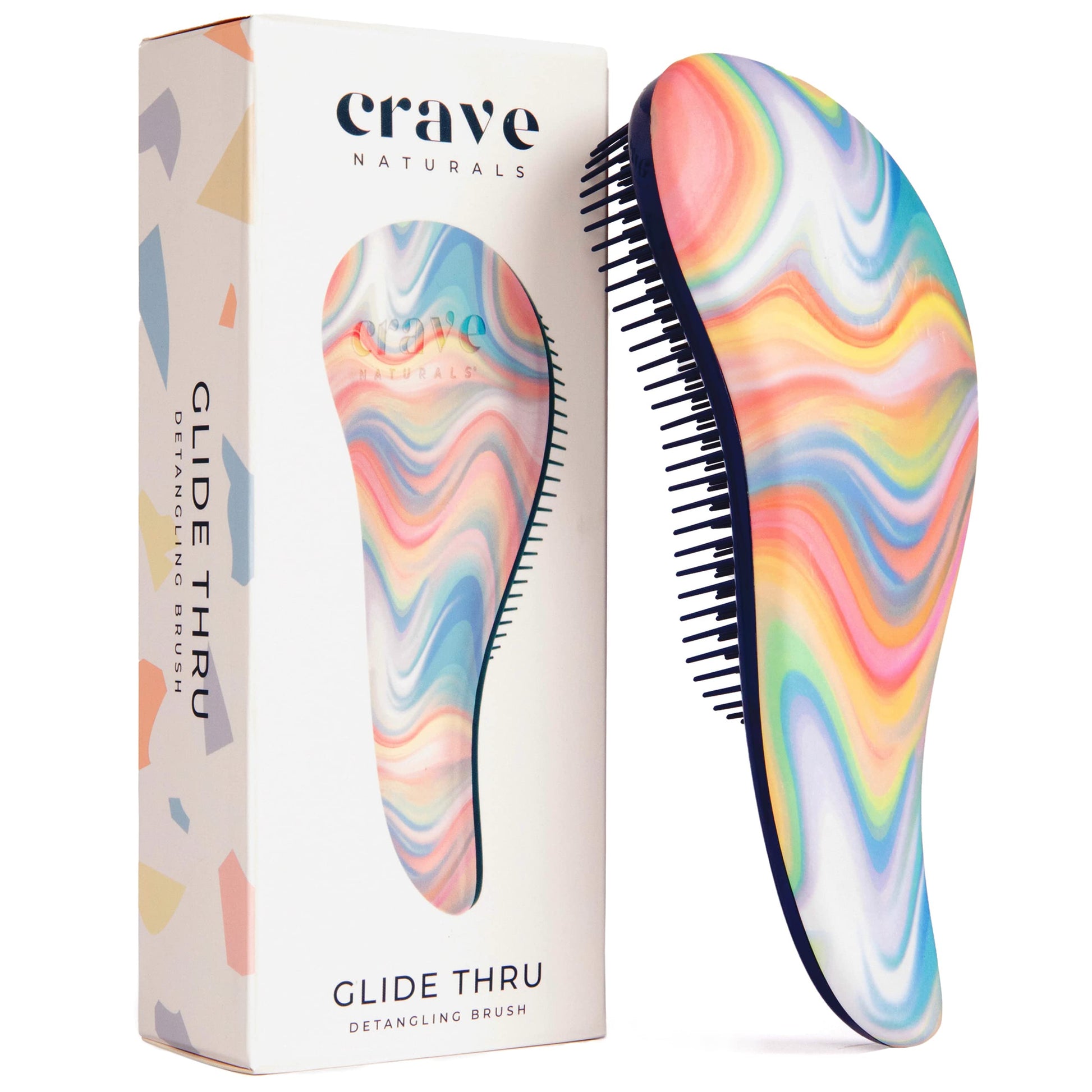 Buy now Crave Naturals Glide Thru Hair Brush - Detangler Brush for Curly, Straight, Wet or Dry Hair - Gentle Detangling Brushes for Adults, Kids, Toddlers - Hair Accessories for Women, 7.5x3" - Pink 1 Pack (Regular) Soft Hazy Swirl at indiglob india