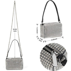 Bling Bling Crystals Evening Clutch Bag for Women Girls Sparkling Crossbody Bag Wedding Prom Party Club Purses Handbags