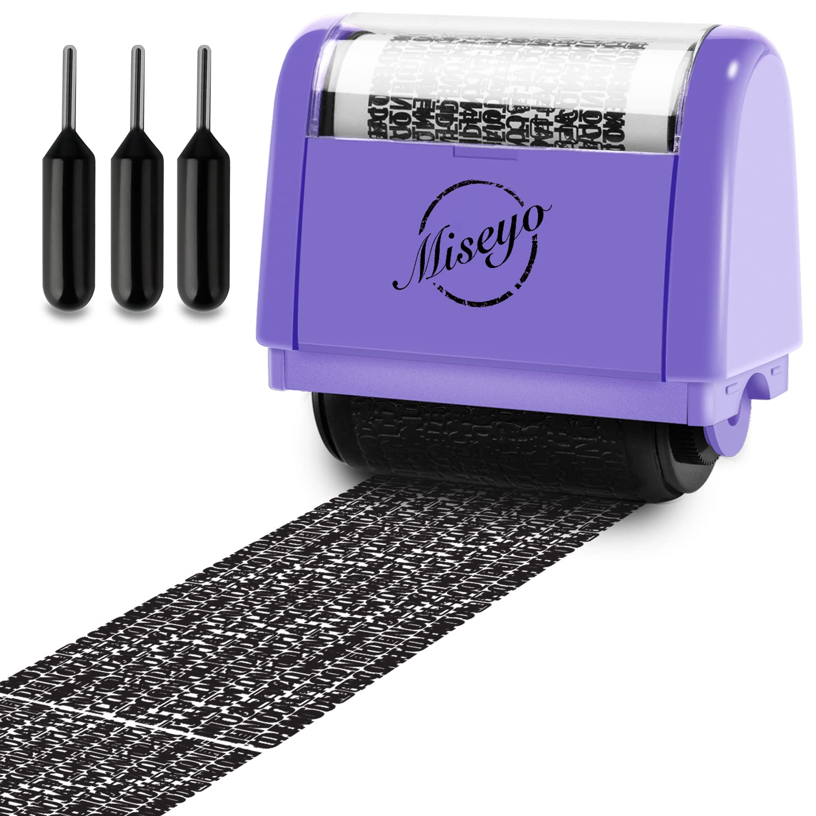 Buy now Miseyo Wide Identity Theft Protection Roller Stamp Set - Yellow (3 Refill Ink Included) at indiglob india