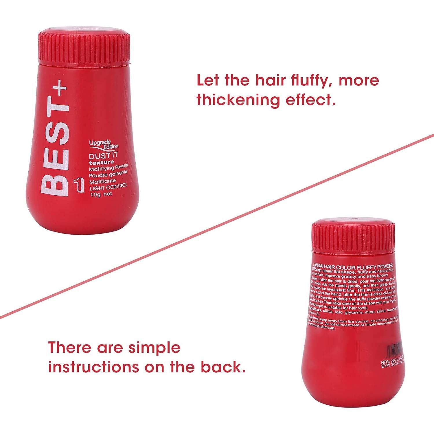 10g Texture Powder, Fluffy Hair Powder, Hair Styling Powder Hair Styling Mattifying Powder, Hair Volumizing Matte Hair Fluffy Powder Styling Products for Men and Women - My Store