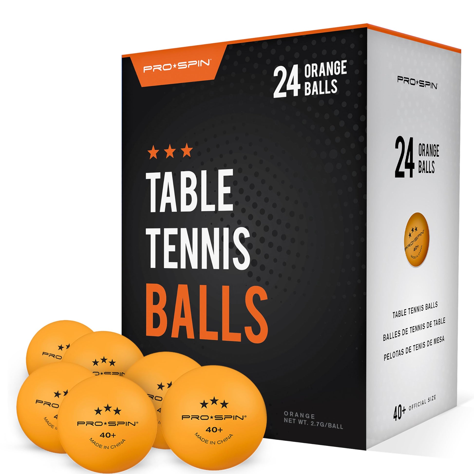 Buy now PRO-SPIN Ping Pong Balls - 3-Star Premium Orange Table Tennis Balls | High-Performance 40+ ABS Professional Quality | Ultimate Durability for Indoor & Outdoor Ping Pong Tables at indiglob india