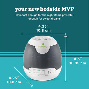 MyBaby Lullaby Sound Machine & Projector – Baby Sleep Machine Plays 6 Sounds & Lullabies, Projects Soothing Images - Auto-Off Timer, Adjustable Volume, Great for Baby Registry and Baby Shower Gifts