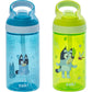 Zak Designs Minecraft Kids Water Bottle with Straw and Built in Carrying Loop Set, Made of Plastic, Leak-Proof Water Bottle Designs (Creeper/Pig, 16 oz, 2pc Set)