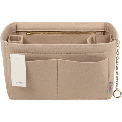 Purse Organizer Insert, Felt Purse Organizer with Zipper and Sewn Bottom Insert, Fit Speedy Neverfull Graceful,6 Sizes