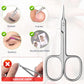 CGBE Cuticle Scissors Extra Fine Curved Blade, Super Slim Manicure Scissors for Cuticles Professional Small Scissors with Precise Pointed Tip Grooming Blades, Eyebrow, Eyelash, and Dry Skin - Silvery
