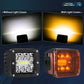 2PCS Pod Light Covers Amber 3 Inch LED Light Bar Cover Amber LED Pods 3x3 Square Work Lights Cube Covers Ditch Pods PC Lens Cover
