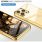 MILPROX Compatible for iPhone 13 Pro Clear Case (2021), Crystal Transparent Cover Shockproof Protective Bumper Shell with Electroplated Mirror Edge for iPhone 13 Pro 6.1"【3 Cameras】 2021-Gold