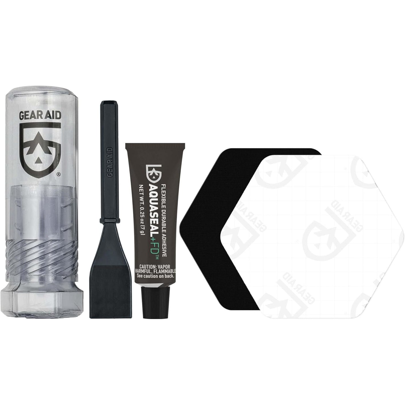 GEAR AID Aquaseal Wader and Boot Repair Kit – Waterproof Adhesive and Patch Kit for Fixing Holes, Tears in Neoprene, Breathable Waders and Outdoor Gear with Aquaseal FD and Tenacious Tape, 1 Pack