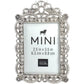 Bejeweled Silver Tone Metal Mini Picture Frame, 2.5" x 3.5"