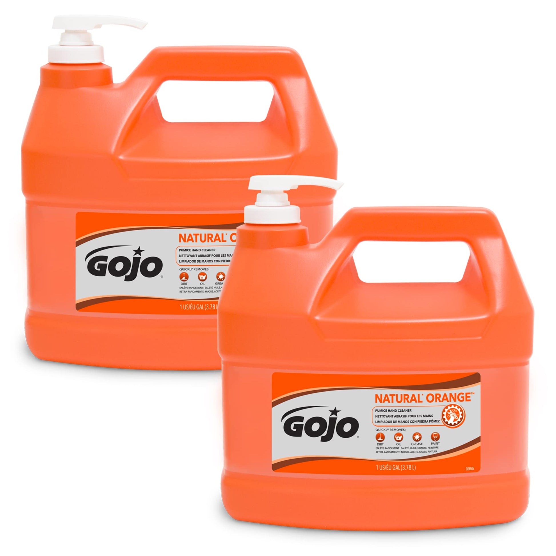 Buy now GOJO 095804 NATURAL ORANGE Pumice Hand Cleaner, Citrus, 0.5 gal Pump Bottle, 4/Carton Orange 64 Fl Oz (Pack of 2) at indiglob india