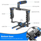 NEEWER Camera Video Cage Film Movie Making Kit, Aluminum Alloy with Top Handle, Dual Hand Grip, Two 15mm Rods, Compatible with Canon Sony Fujifilm Nikon DSLR Camera and Camcorder (Black + Blue)