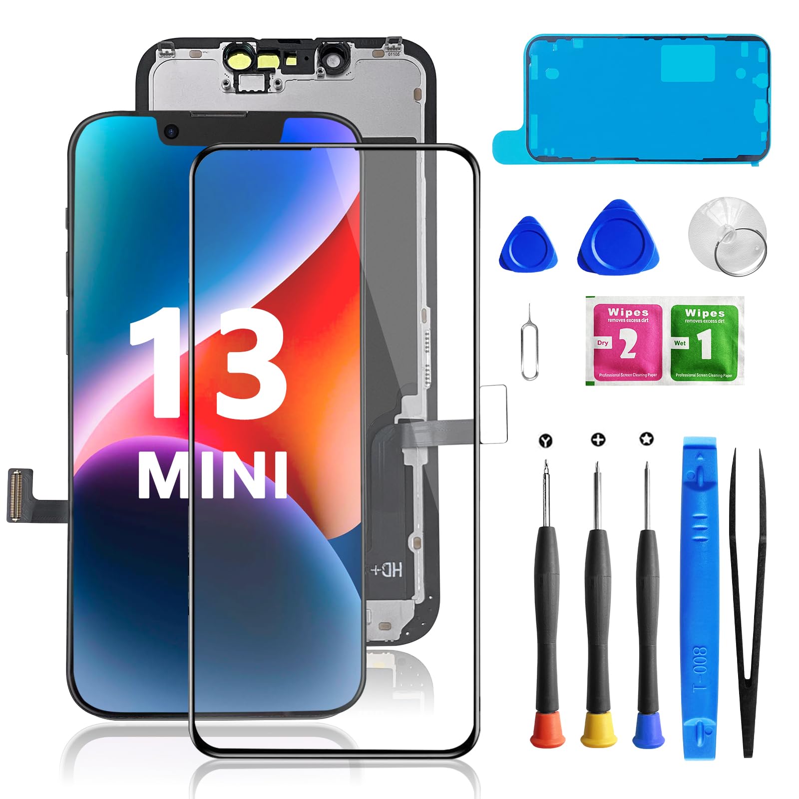 Buy now for iPhone 11 Screen Replacement 6.1 3D Touch Screen LCD Display Digitizer for A2111, A2223, A2221 Cell Phone Repair Kits+ Waterproof Frame Adhesive Sticker+Screen Tempered Protector+Face ID at indiglob india