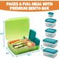 Bentology Bento Lunch Box Set w 5 Leakproof Made-to-Size Snack Containers & Built-In Utensil Holder- Meal Prep Made Easy w Reusable, Kid's Back to School or Office- Durable, BPA Free, Dishwasher Safe