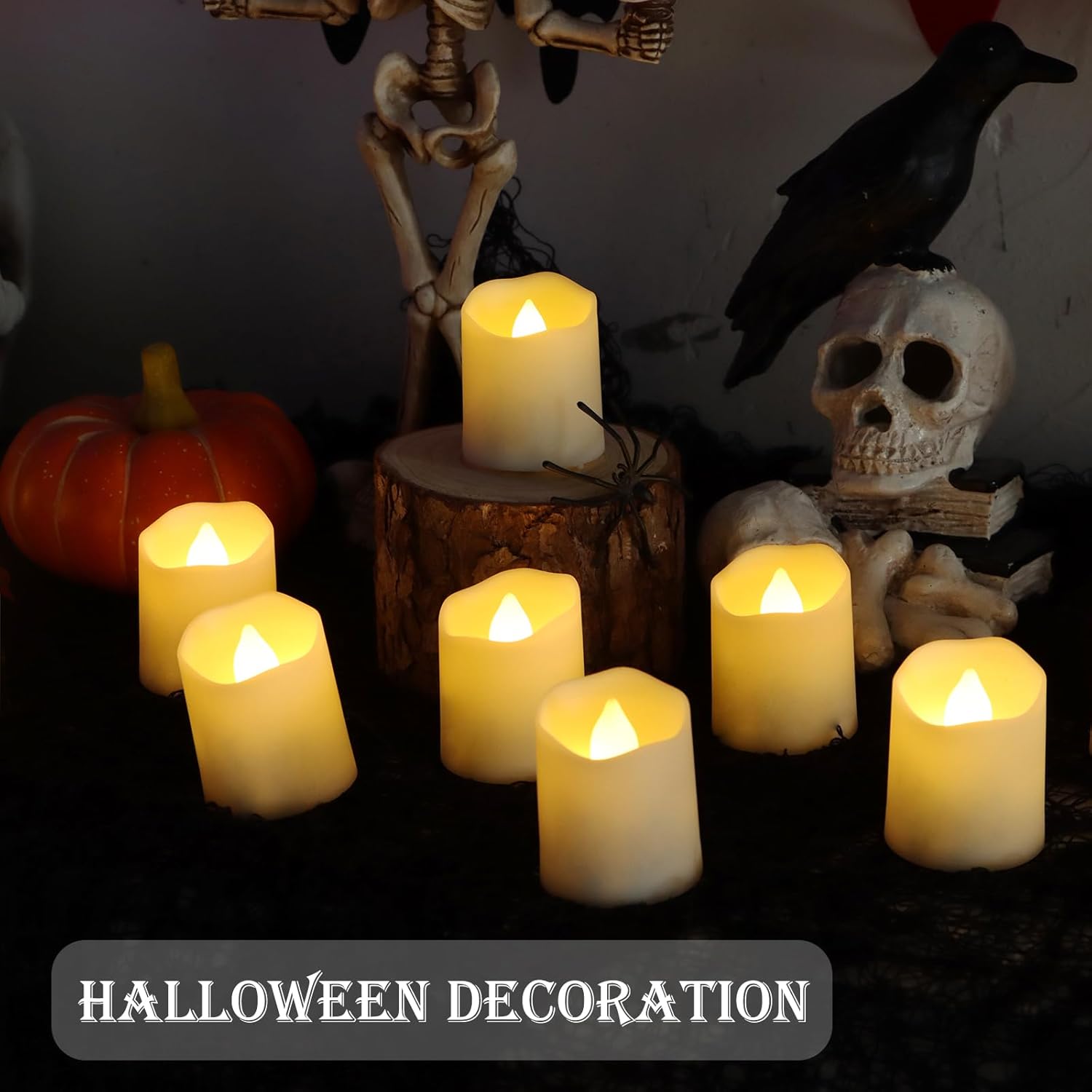 Buy now Rechargeable Flameless Tea Lights Candles with Timer & Remote, 12pcs Flickering LED Votive Candles with 2 USB Charging Cables, Warm White Light Electric Fake Candle for Home, Halloween Xmas Decor at indiglob india