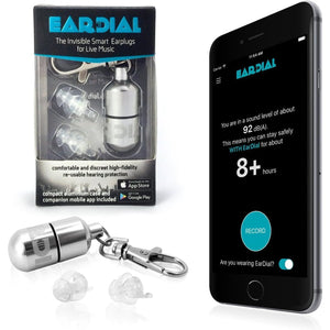 HiFi Earplugs - Invisible Hearing Protection for Concerts, Music Festivals, Musicians, Motorcycles and other Discreet Comfortable High Fidelity Noise Reduction. With Compact Case and App