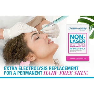 Clean + Easy Non-Laser Electrolysis Machine for Permanent Hair Removal - Painless Electrolysis Hair Remover for Face & Body, at-Home Device