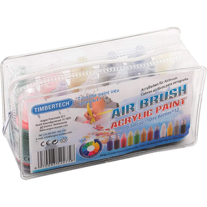 TIMBERTECH Acrylic Airbrush Paint, Professional 12x10ml Color Set of Acrylic Paint, Quick Drying Water Based, Rich Vivid Colors for Artists, Students, Beginners