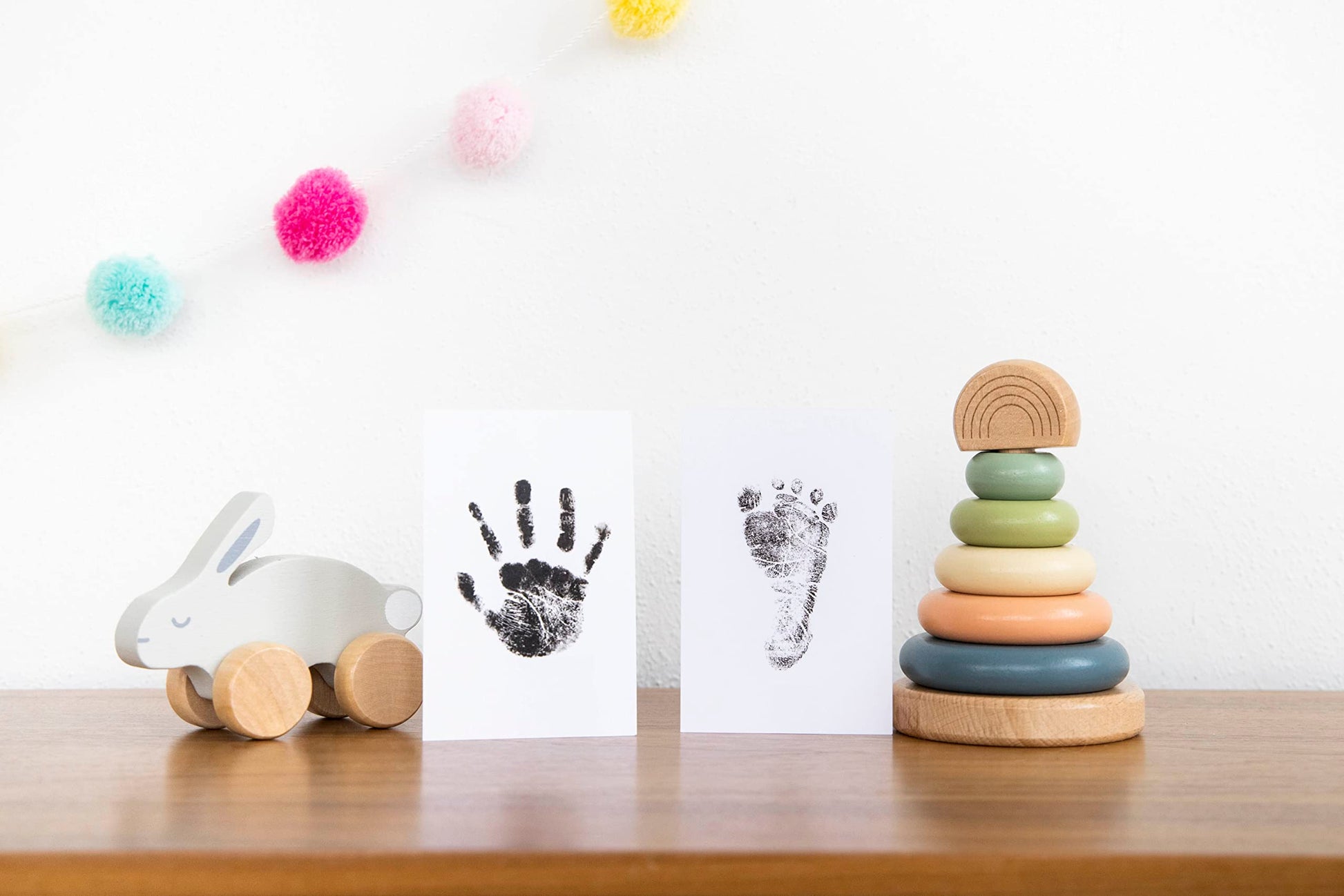 Buy now Pearhead Newborn Baby Handprint and Footprint Kit - No Mess Clean-Touch Ink Pad With Impression Cards, Safe for Skin, Perfect Keepsake for Family, Acid-Free, Black at indiglob india