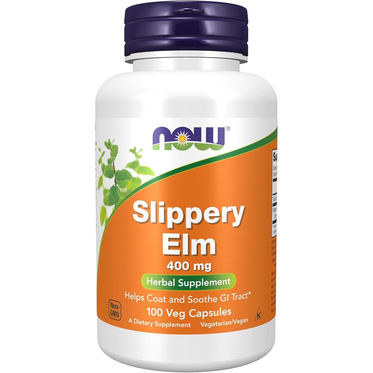 NOW Supplements, Slippery Elm (Ulmus rubra) 400 mg, Herbal Supplement, 100 Veg Capsules