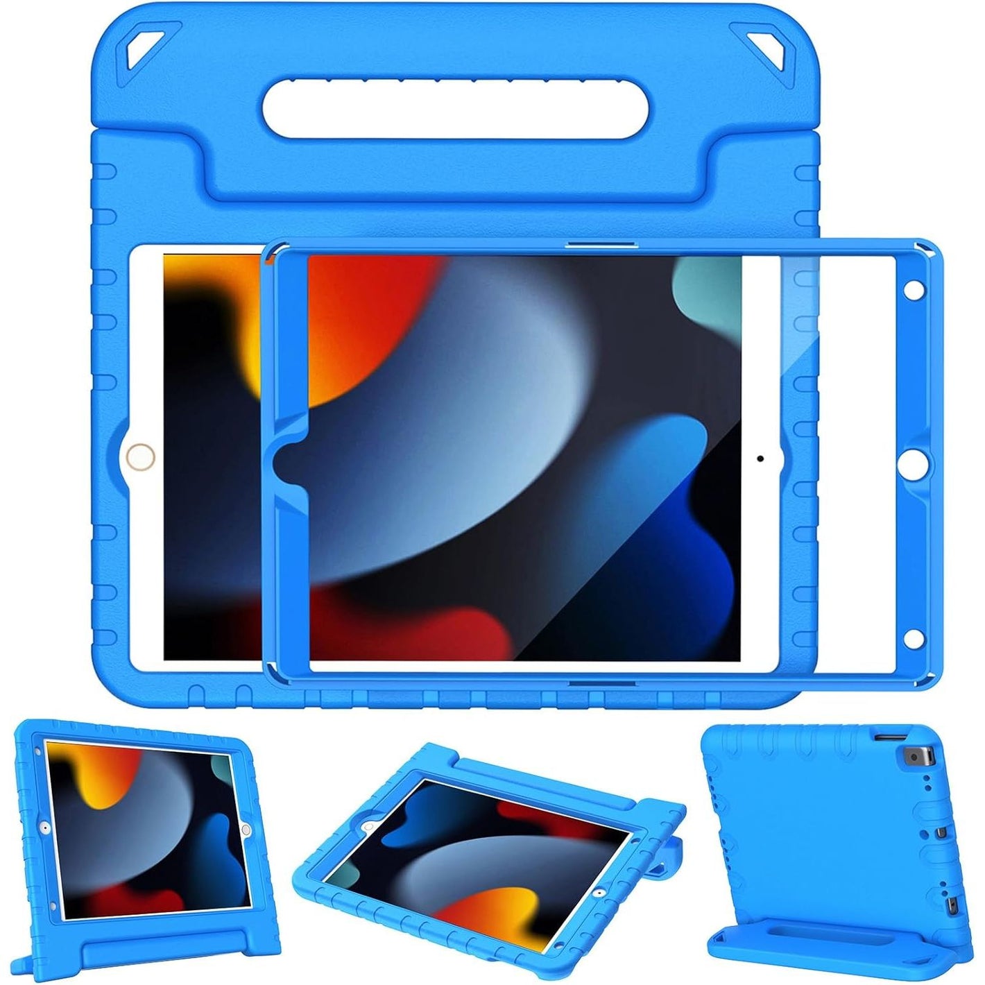LTROP Case For iPad 9th Generation/iPad 8th Generation/iPad 7th Generation for Kids, iPad 10.2 2021/2020/2019, Shockproof Handle Stand, Blue