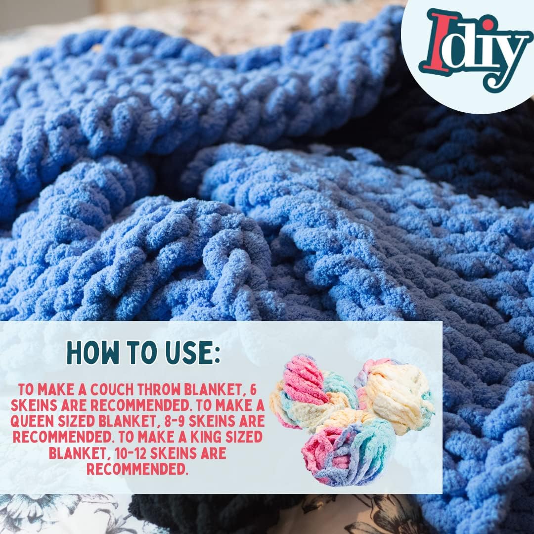 Buy now iDIY Chunky Yarn 3 Pack Skeins (72 Yards) - Dark Green - Fluffy Chenille Yarn Perfect for Soft Throw and Baby Blankets, Arm Knitting, and DIY Crafts and Projects! Chrochet #20 or 25 Homemade Gift at indiglob india