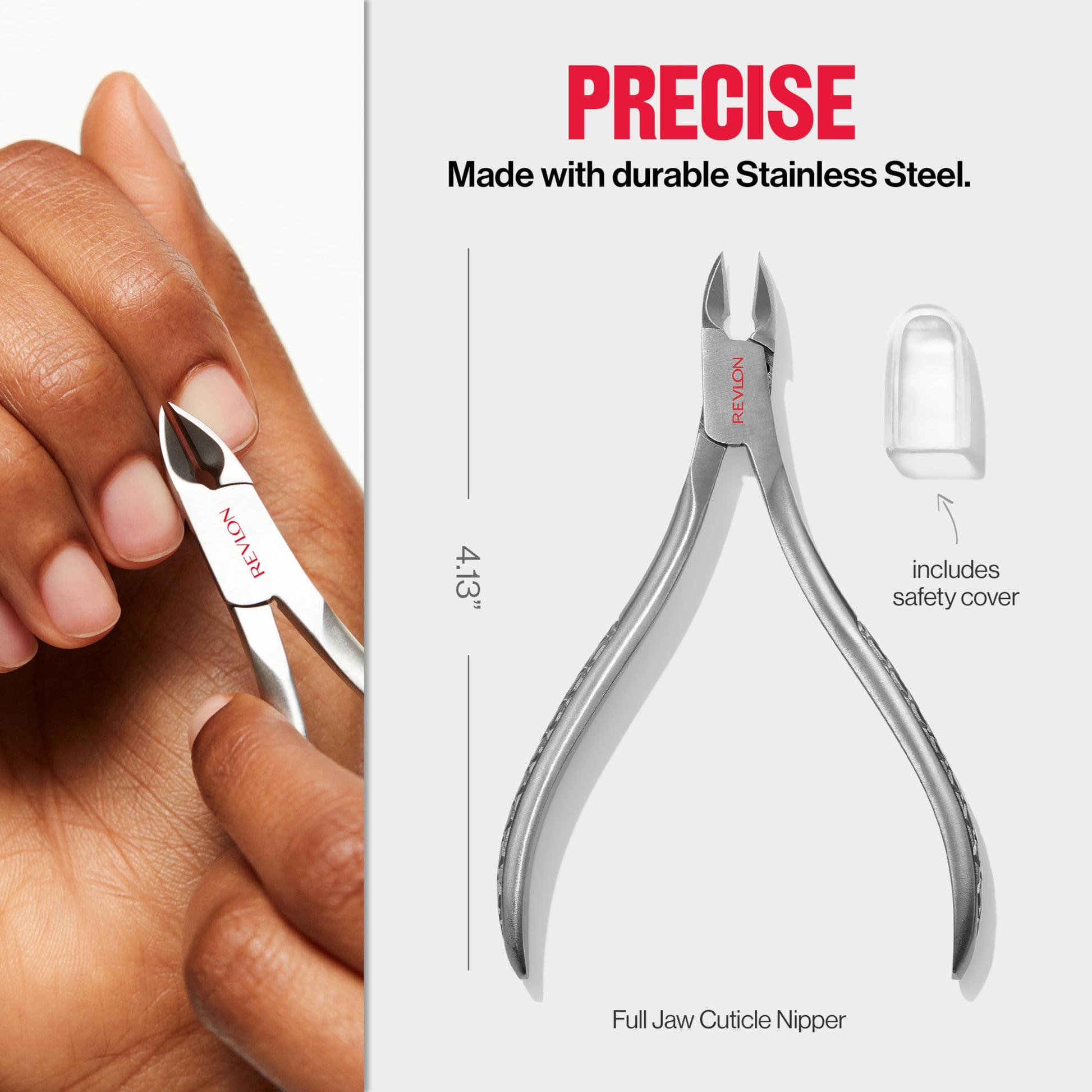 Buy now Revlon Full Jaw Cuticle Nipper, Manicure Tool for Nail Care, Made with Stainless Steel, High Precision Blade, Easy to Squeeze Spring, 1 Count at indiglob india
