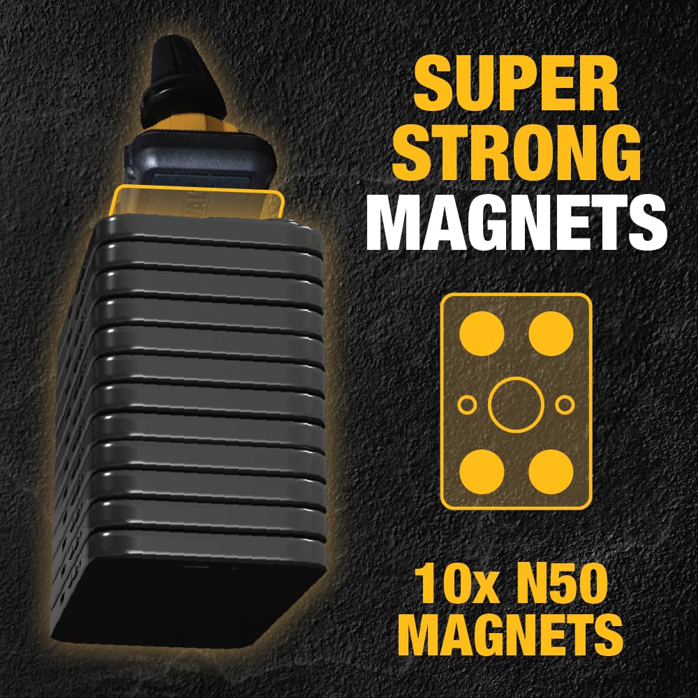 Buy now DEWALT Heavy Duty Magnetic Phone Holder for Car, Universal Air Vent Magnetic Car Phone Holder, Reinforced Automobile Mount for Mobile Devices and Mini Tablets, Incl Metal Plates for NonMagSafe Devices at indiglob india