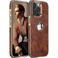 LOHASIC for iPhone 13 Pro Max Case, Vintage Leather Thin Slim Luxury PU Soft Flexible Bumper Non-Slip Grip Anti-Scratch Protective Cover Phone Cases for iPhone 13 Pro Max 6.7" 2021 - Brown