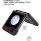 Foluu for Samsung Galaxy Z Flip 5 5G Case, Leather Case, PU Leather + Hard PC Shell Ultra Thin Slim Durable Protective Phone Case Cover for Samsung Galaxy Z Flip5 5G 2023 (Brown)