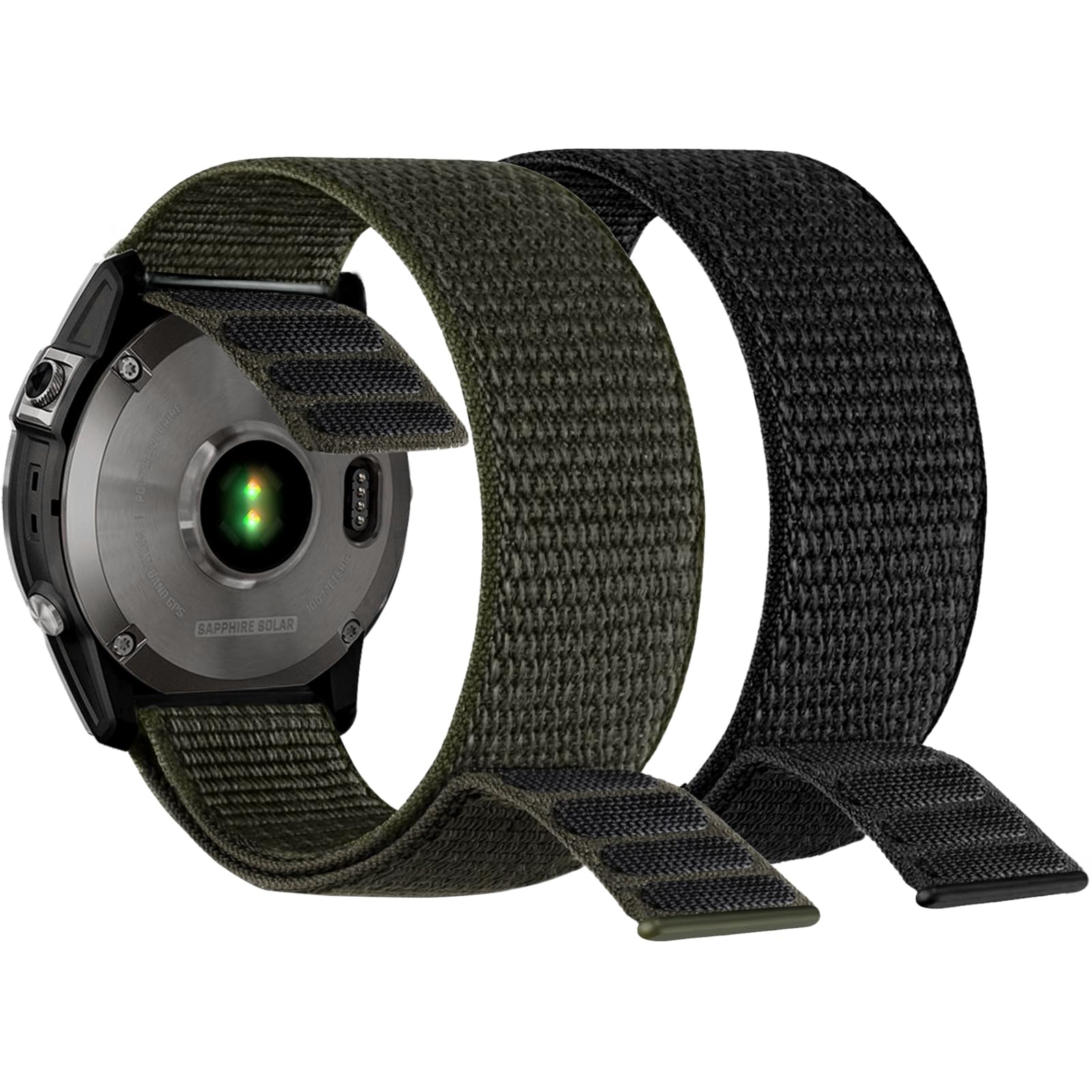 Buy now Abanen Hook and Loop Quick Dry Watch Band for Fenix 8 47mm/ epix Pro 47mm / Fenix 7/6/5, 22mm Woven Nylon Ultralight Sport Wristband Strap for Garmin Instinct 2, Instinct 3 45mm at indiglob india