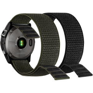 Buy now Abanen Hook and Loop Quick Dry Watch Band for Fenix 8 47mm/ epix Pro 47mm / Fenix 7/6/5, 22mm Woven Nylon Ultralight Sport Wristband Strap for Garmin Instinct 2, Instinct 3 45mm at indiglob india