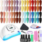 Buy now JODSONE Gel Nail Polish Kit with U V Light 32 Colors Gel Polish Nail + 4 Functional Adhesive Bottles Kit Soak Off Manicure Tools Gifts for Women 32KIT-Color 8 at indiglob india