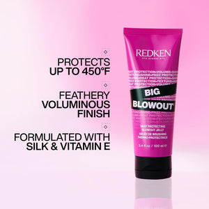 Redken Big Blowout Heat Protection Jelly For All Hair Types - Blowdry gel, Offers Shine and Texture with Frizz Control, Provides Volume for Fine Hair