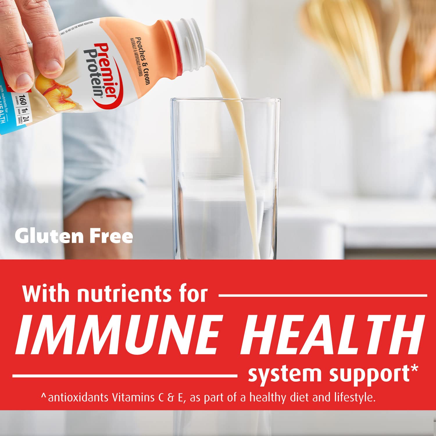 Buy now Premier Protein Shake, Peaches & Cream, 30g Protein, No Added Sugar, 24 Vitamins & Minerals to Support Immune Health, 11.5 fl oz, 12 Pack (Packaging May Vary) at indiglob india