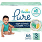 Pampers Pure Protection Baby Diapers, Size 5 (27+ lbs), 132 Count, Up to 100% Leakproof, Premium Plant-based Skin Protection, Hypoallergenic Soft Diapers