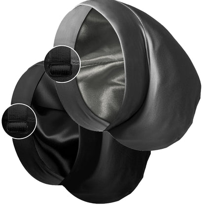 Satin Bonnet Silk Lined Sleep Cap- Adjustable Hair Cover for Women Men Frizzy Hair Night Cap Patients Care