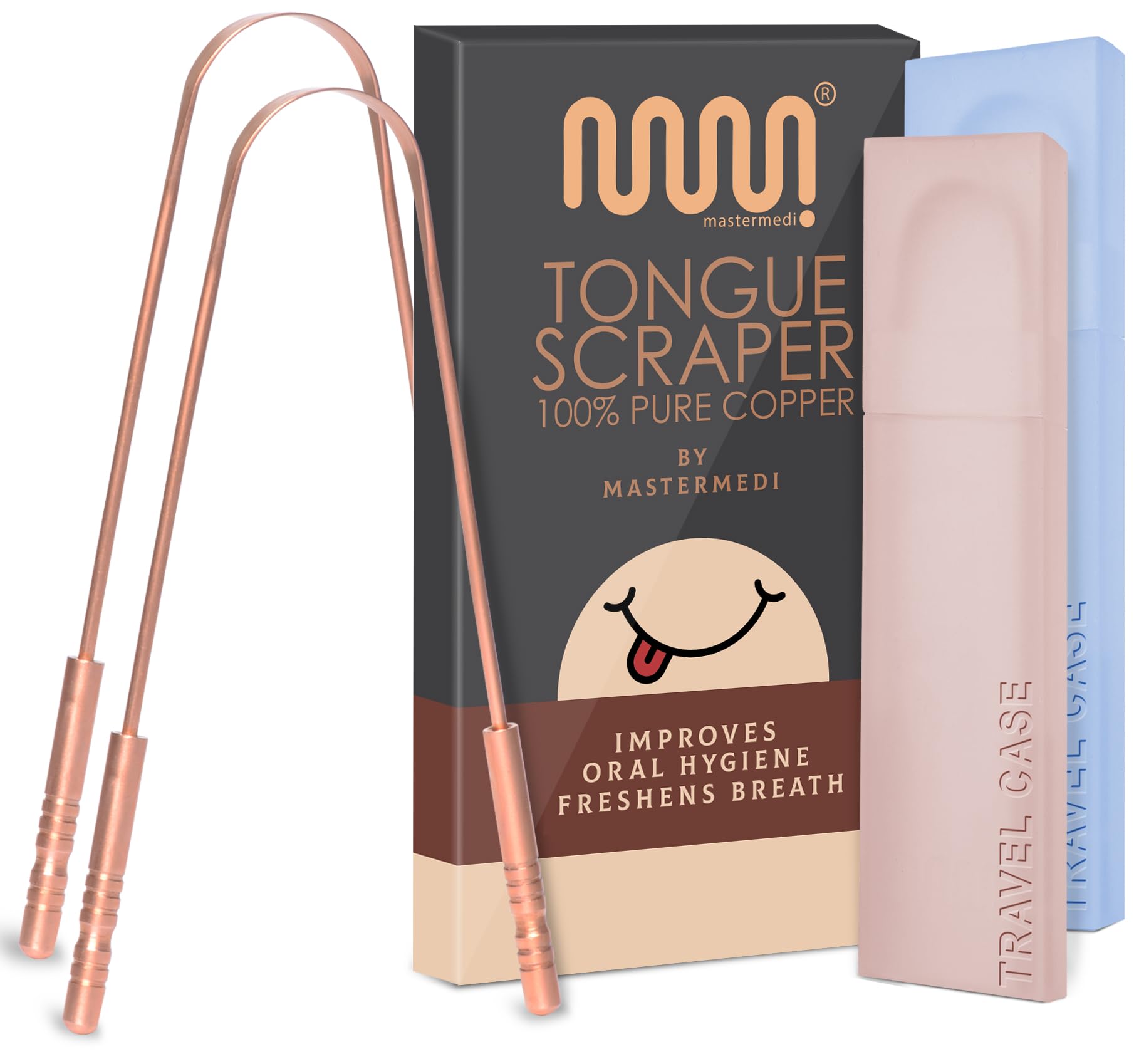 Buy now MasterMedi Tongue Scraper with Case Easy to Use Tongue Scraper for Adults, Tongue Cleaner for Oral Care & Hygiene (Single Pack (with Travel Case)) at indiglob india