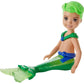 Barbie Dreamtopia Chelsea Mermaid Doll with Pink Hair & Tail, Royal Headband Accessory, Small Doll Bends at Waist