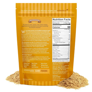 Sari Foods Non-Fortified Nutritional Yeast Flakes - 8oz - Superfood, Protein. Gluten Free & Dairy Free Vegan Cheese Parmesan Substitute, Vitamins B, Beta-glucans & 18 Amino Acids